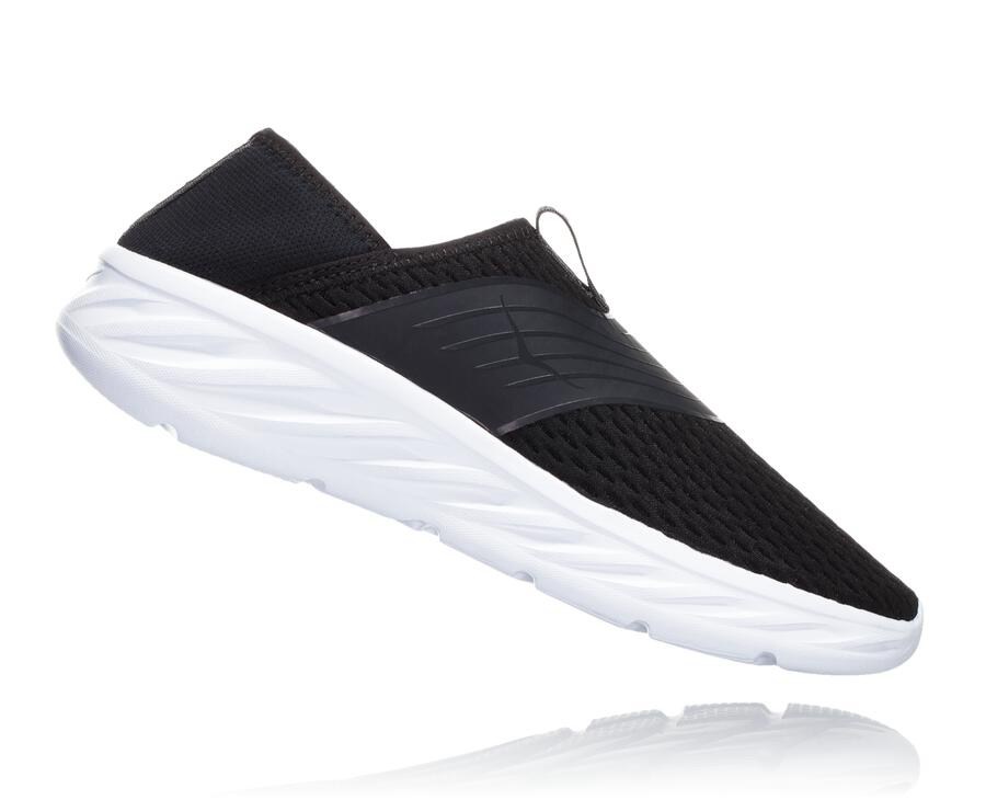 Sandalias Hoka One One Hombre - Ora Recovery - Negras/Blancas - FAD061435